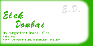 elek dombai business card